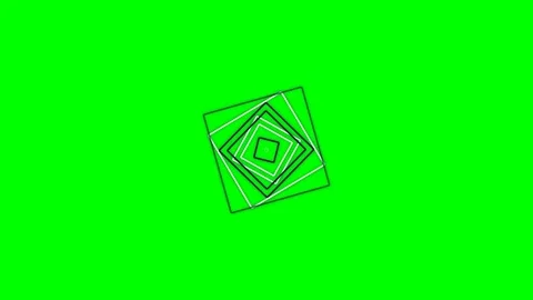 A geometric pattern of concentric squares centered on a vibrant green screen Video stock 340266467