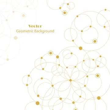 Geometric pattern with connected circles and dots. Stock Illustration