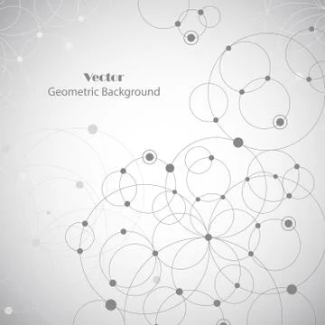 Geometric pattern with connected circles and dots. Stock Illustration