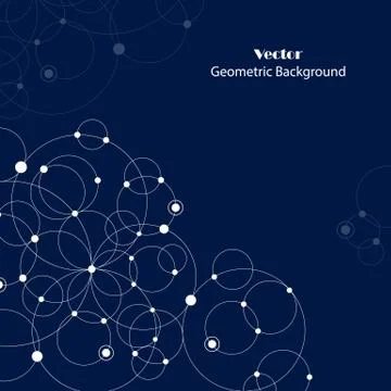 Geometric pattern with connected circles and dots. Stock Illustration