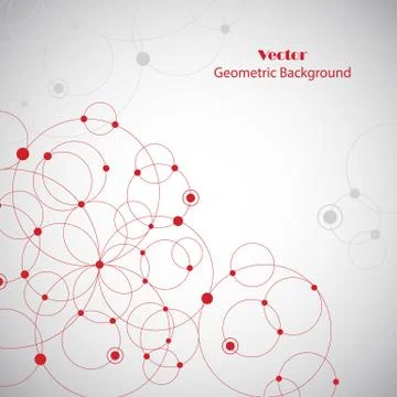 Geometric pattern with connected circles and dots. Stock Illustration