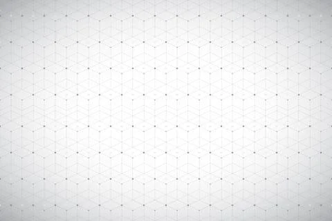 Geometric pattern with connected line and dots. Grey graphic background Stockillustratie