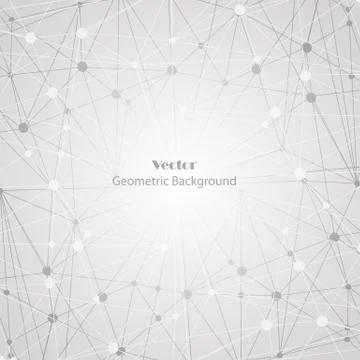 Geometric pattern with connected lines and dots Stockillustratie