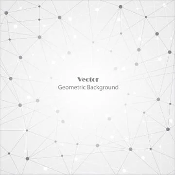 Geometric pattern with connected lines and dots Stock Illustration