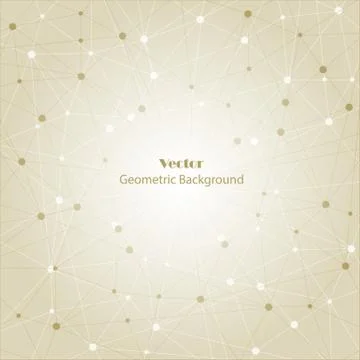 Geometric pattern with connected lines and dots Stock Illustration