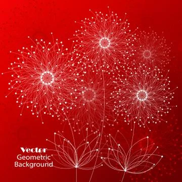 Geometric pattern with connected lines and dots Stock Illustration