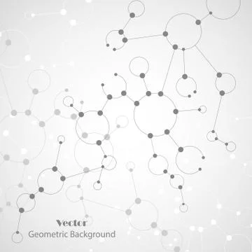 Geometric pattern with connected lines and dots Stock Illustration