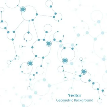 Geometric pattern with connected lines and dots Stock Illustration