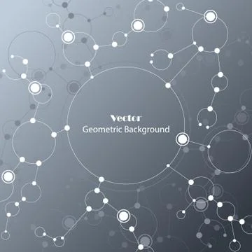 Geometric pattern with connected lines and dots Illustrazione stock