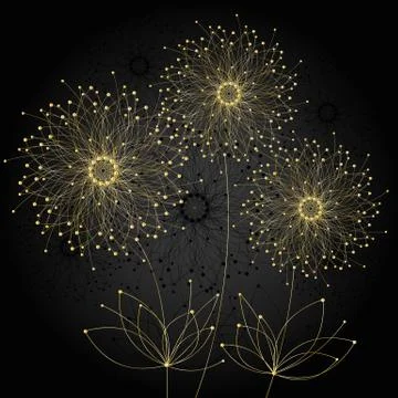 Geometric pattern with connected lines and dots Stock Illustration