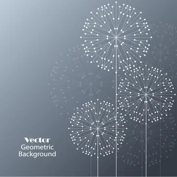 Geometric pattern with connected lines and dots Stock Illustration