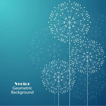 Geometric pattern with connected lines and dots Illustrazione stock