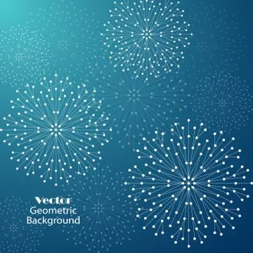 Geometric pattern with connected lines and dots Illustrazione stock