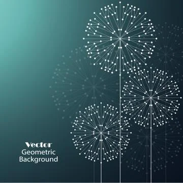 Geometric pattern with connected lines and dots Stock Illustration