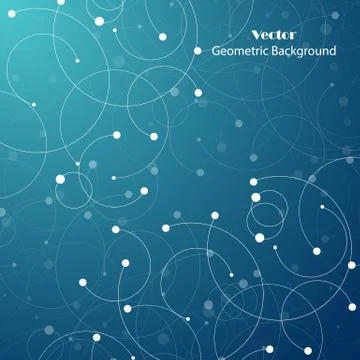 Geometric pattern with connected lines and dots Stock Illustration