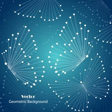 Geometric pattern with connected lines and dots Stock Illustration