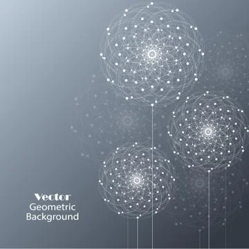 Geometric pattern with connected lines and dots Stock Illustration