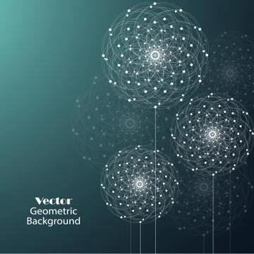Geometric pattern with connected lines and dots イラスト素材