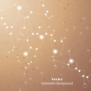 Geometric pattern with connected lines and dots Stock Illustration