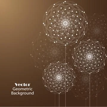 Geometric pattern with connected lines and dots Stock Illustration