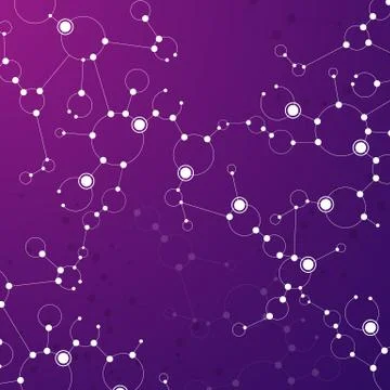 Geometric pattern with connected lines and dots Stock Illustration