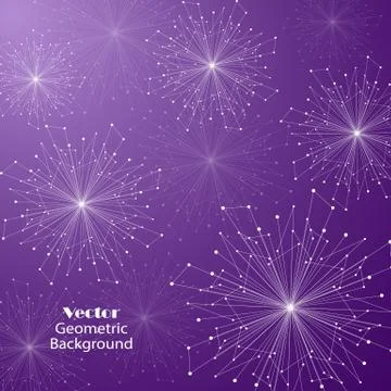 Geometric pattern with connected lines and dots. Illustrazione stock