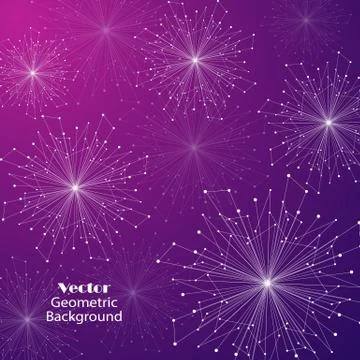 Geometric pattern with connected lines and dots. Illustrazione stock