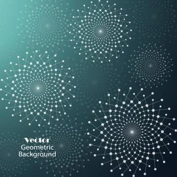 Geometric pattern with connected lines and dots. Stock Illustration