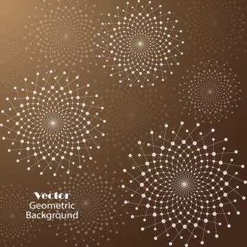 Geometric pattern with connected lines and dots. Stockillustratie