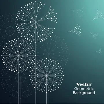 Geometric pattern with connected lines and dots. Stockillustratie