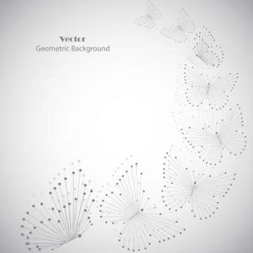 Geometric pattern with connected lines and dots. Stock Illustration