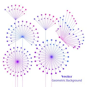 Geometric pattern with connected lines and dots. Stockillustratie