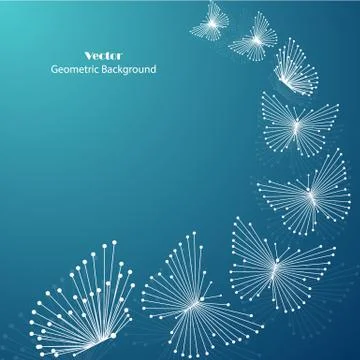 Geometric pattern with connected lines and dots. Illustrazione stock