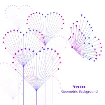 Geometric pattern with connected lines and dots. Stock Illustration