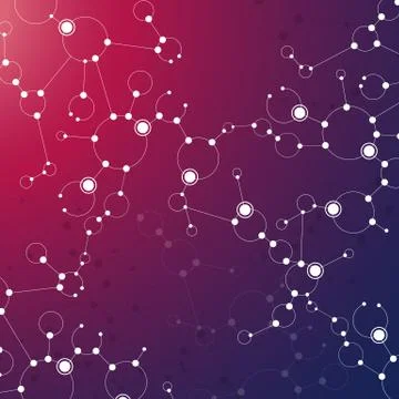 Geometric pattern with connected lines and dots. Stock Illustration