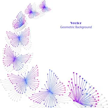 Geometric pattern with connected lines and dots. Stock Illustration