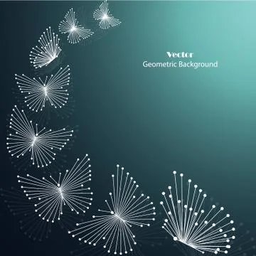 Geometric pattern with connected lines and dots. Stock Illustration