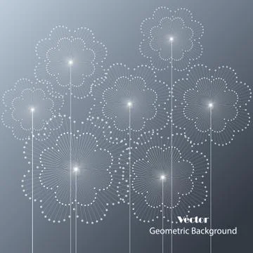 Geometric pattern with connected lines and dots. Stock Illustration