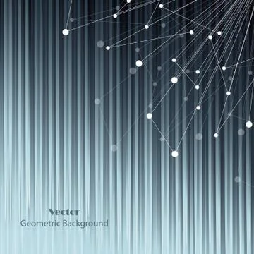 Geometric pattern with connected lines and dots. Vector illustration background Illustrazione stock