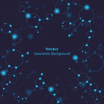 Geometric pattern with connected lines and dots. Stock Illustration