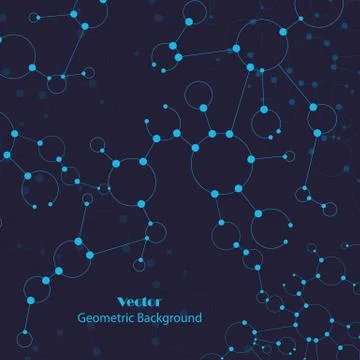 Geometric pattern with connected lines and dots. Stockillustratie