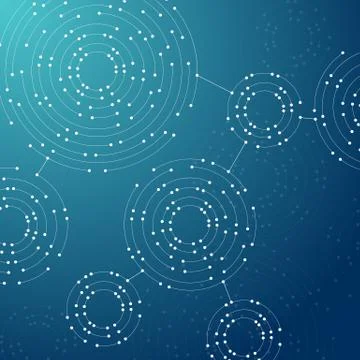 Geometric pattern with connected lines and dots. Illustrazione stock