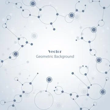 Geometric pattern with connected lines and dots. Stock Illustration