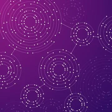 Geometric pattern with connected lines and dots. Stockillustratie