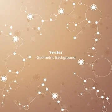 Geometric pattern with connected lines and dots. Illustrazione stock