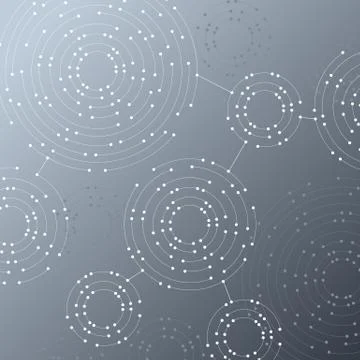 Geometric pattern with connected lines and dots. Illustrazione stock