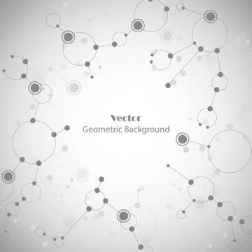 Geometric pattern with connected lines and dots. Stock Illustration