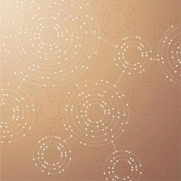 Geometric pattern with connected lines and dots. Stockillustratie