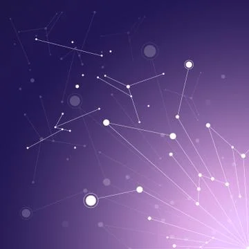 Geometric pattern with connected lines and dots. Stock Illustration