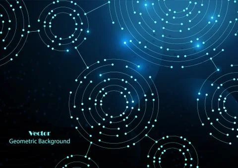 Geometric pattern with connected lines and dots. Stock Illustration